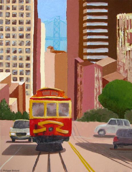 Cable Car in San Francisco (acrylic)  © Philippe Bédard 