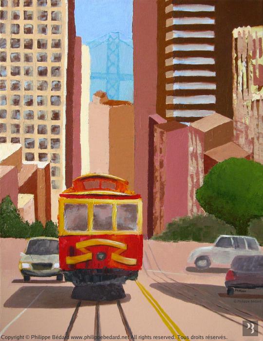© Philippe Bédard / Cable Car in San Francisco (acrylic) 