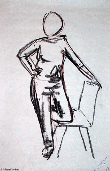 Sketch in 2 minutes (charcoal) © Philippe Bédard